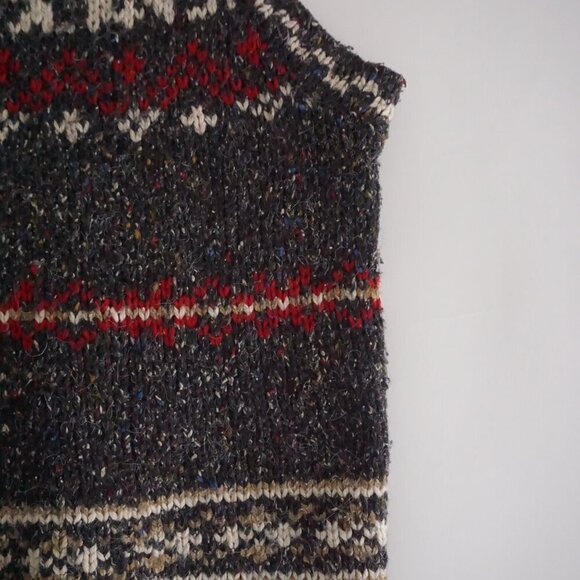 Vintage St John's Bay Grey Knit 8% Wool Grandma Button Up Sweater Vest L - Picture 4 of 8